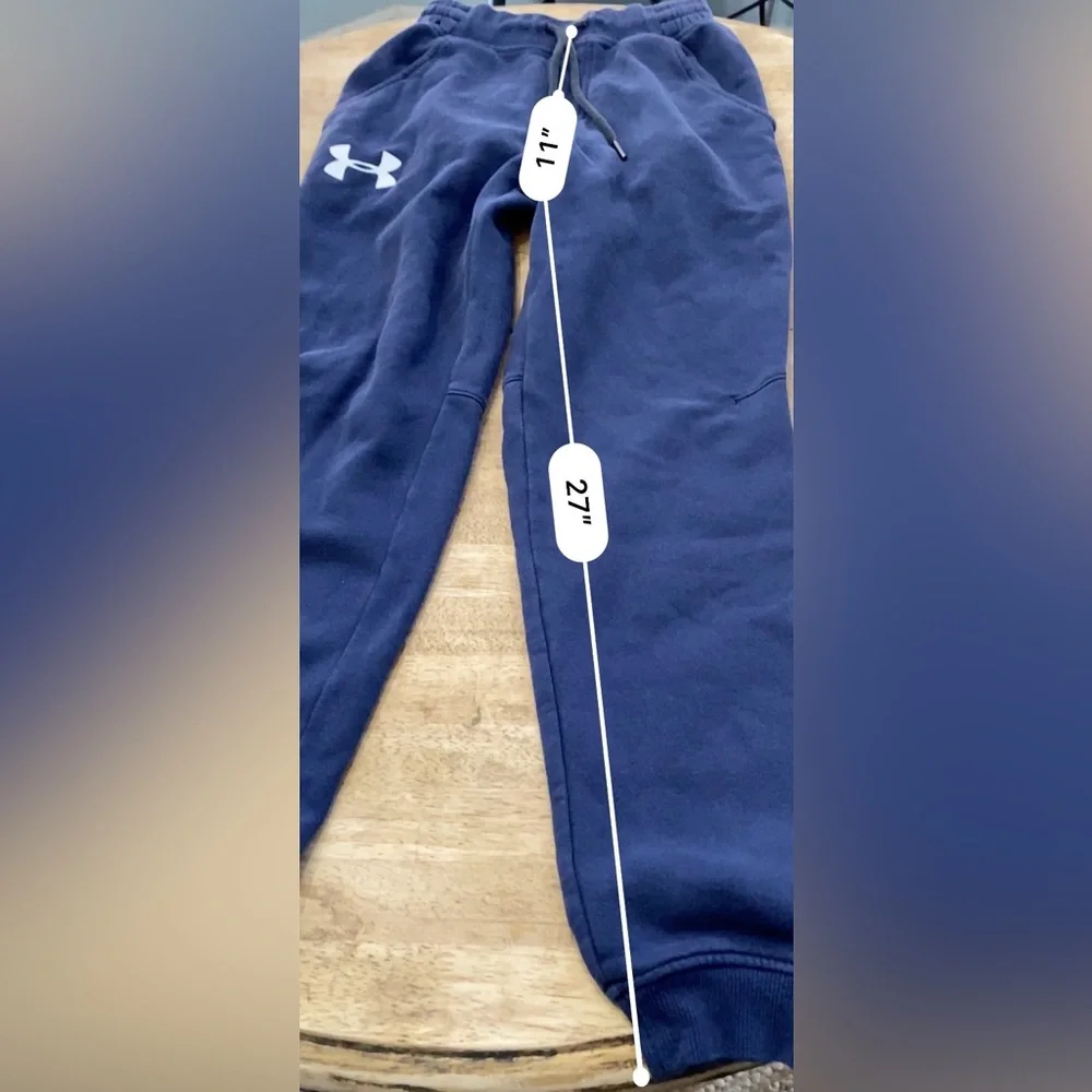 Under Armour Cold Gear Men’s Size Small‎ Navy Logo Joggers - Picture 9 of 10